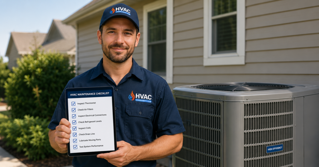 HVAC technician maintenance visit