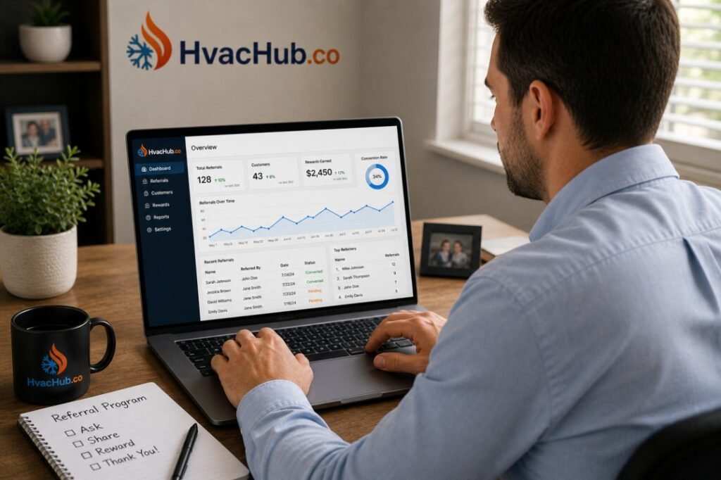 HVAC referral program tracking CRM