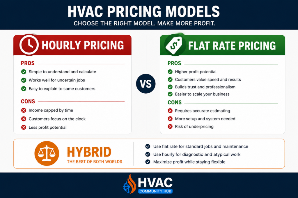 HVAC flat rate vs hourly pricing models