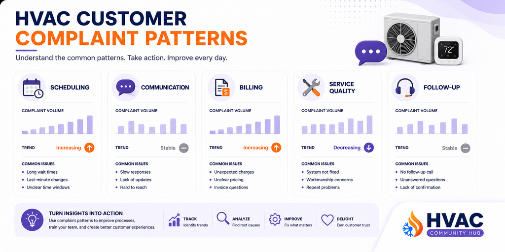 HVAC customer complaints pattern analysis graphic