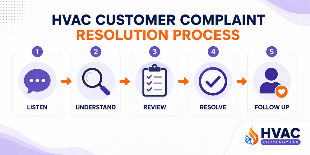 HVAC customer complaints resolution process diagram