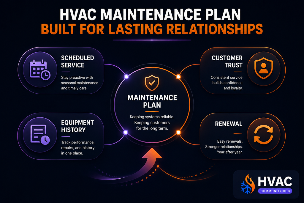 HVAC maintenance plans supporting customer retention and renewals
