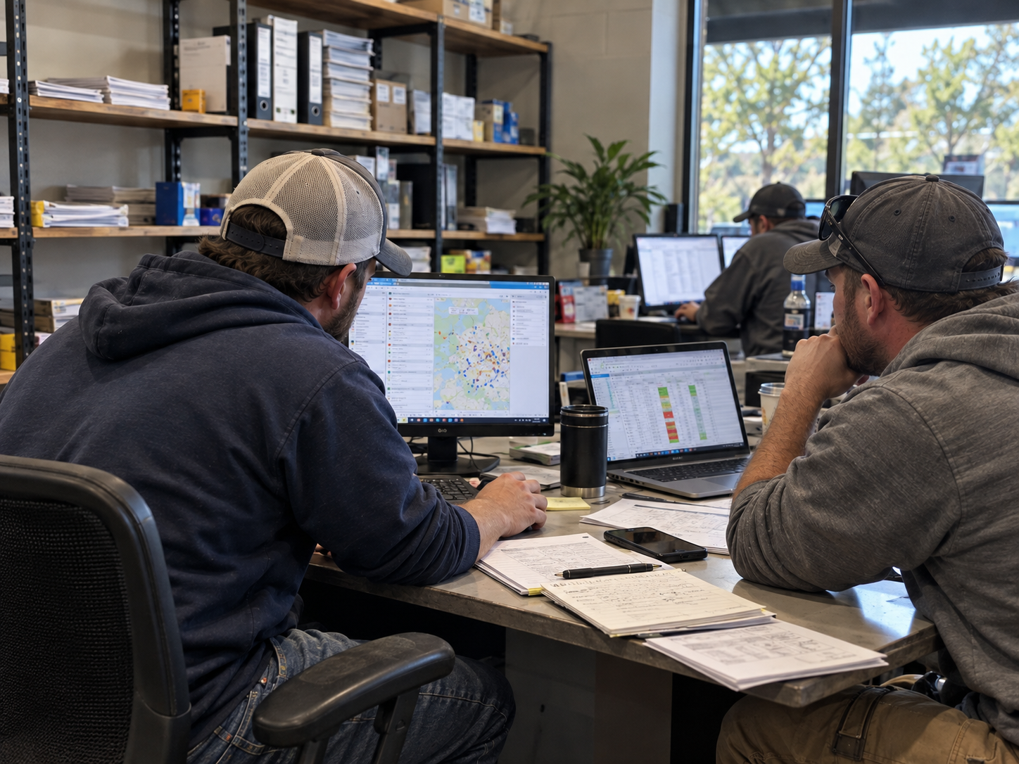 HVACB HVAC marketing agency team learning the trade on-site