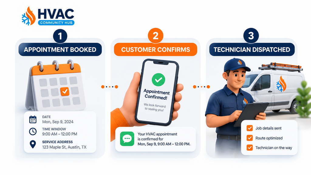 HVAC no-shows reduced with appointment confirmation reminders