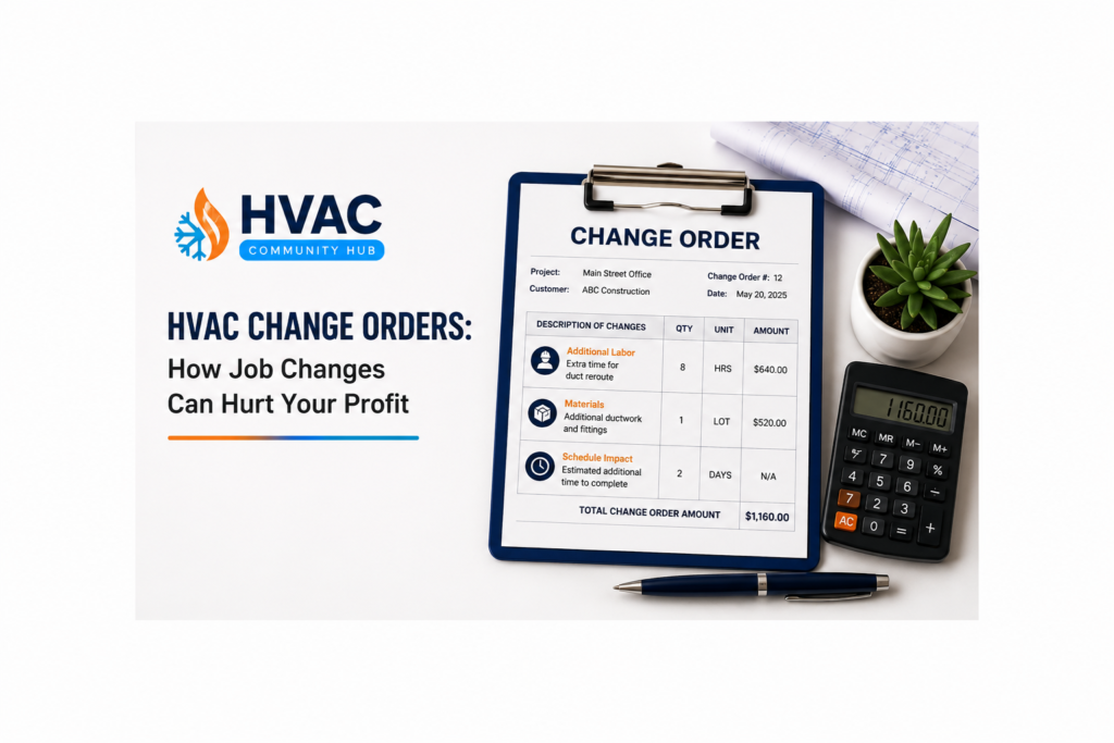 HVAC change orders for managing additional job work and costs