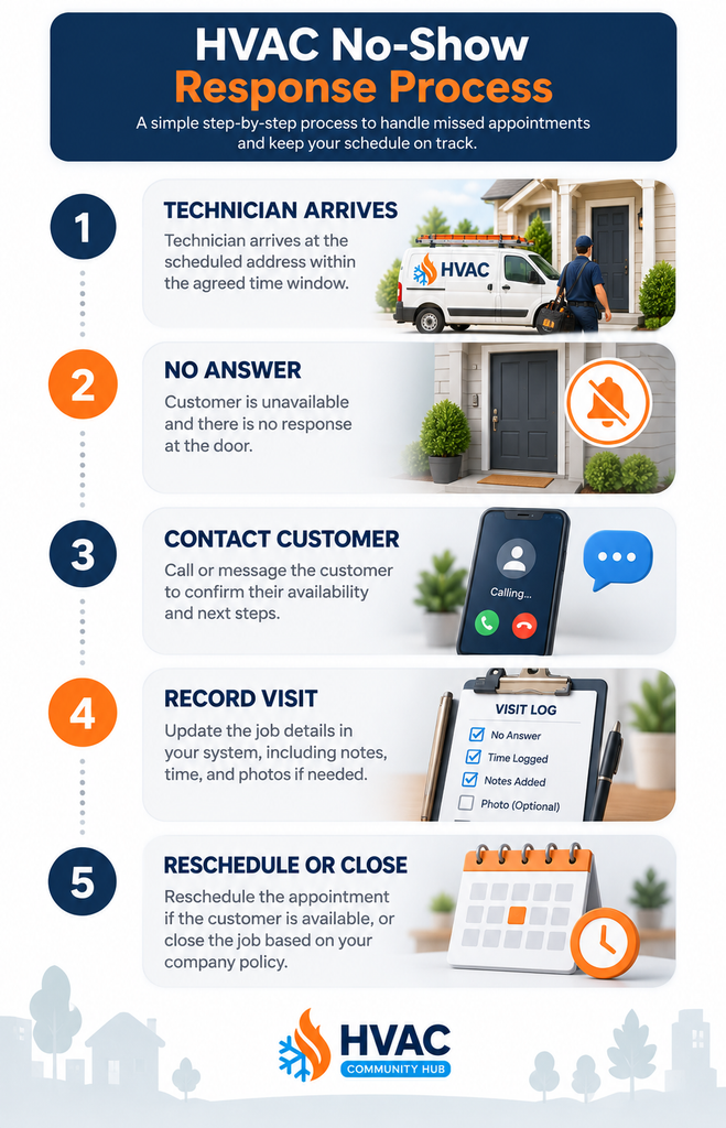 HVAC no-shows affecting technician time scheduling and revenue