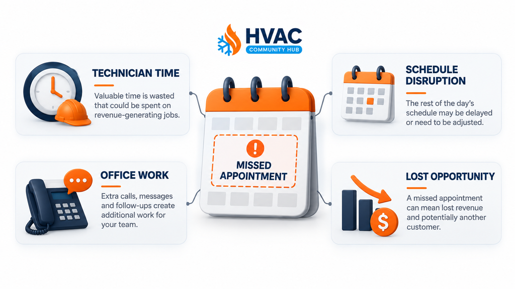 HVAC no-shows affecting technician time scheduling and revenue
